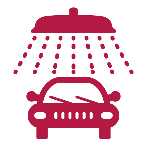 car wash icon showing water on car